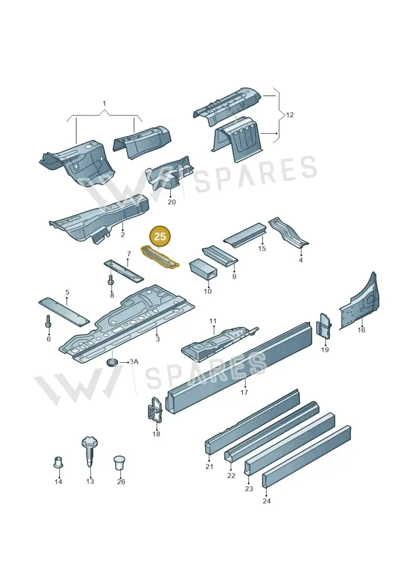 4H4803842B — Audi A8 (2013-2018) diagram 696803150, position 25
