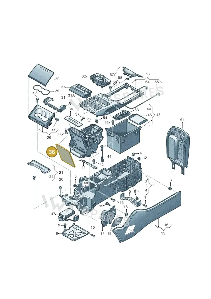 4H4864298BS44 — Audi A8 (2013-2018) diagram 771863550, position 36