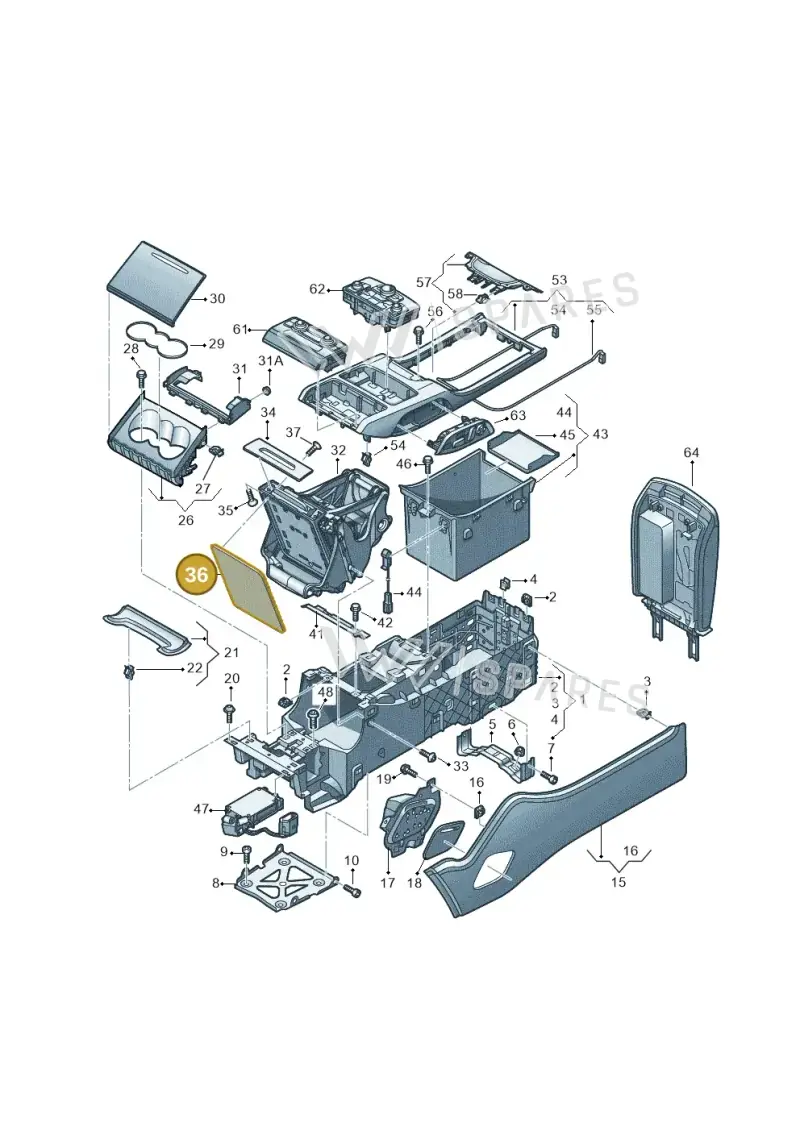 4H4864298CGJ3 — Audi A8 (2013-2018) diagram 771863550, position 36