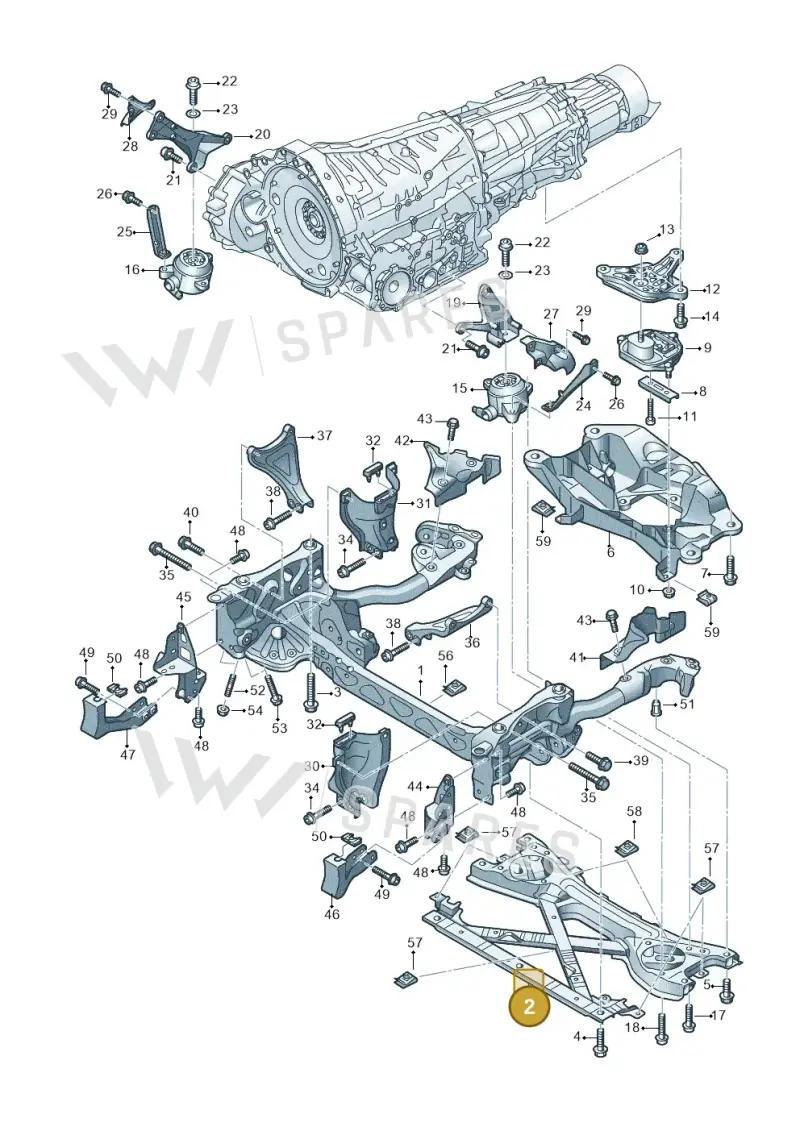 4H6399345A — Audi A8L qu. 3.0 TDI (2009-2014) diagram 696399750, position 2
