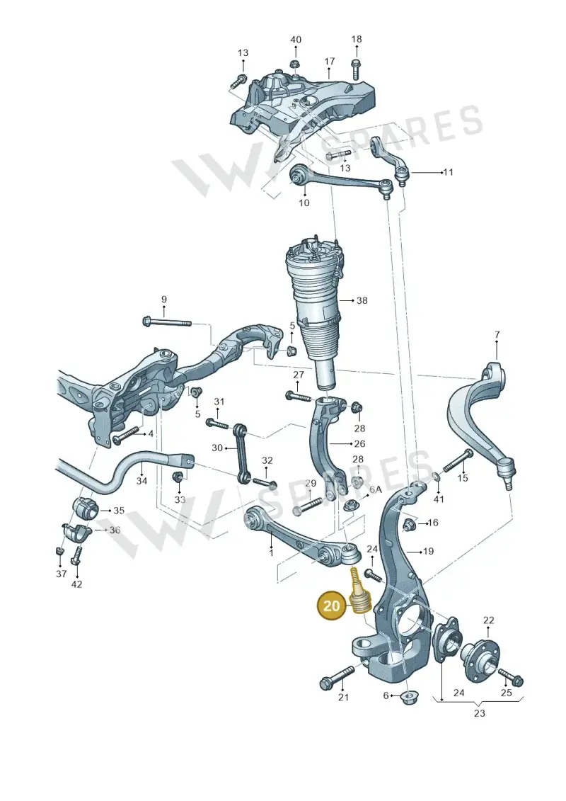 4H6407689A — Audi A8 (2013-2018) diagram 696407000, position 20