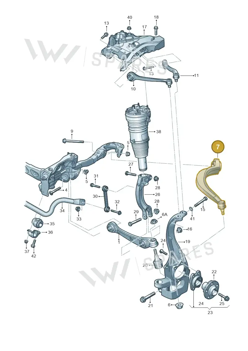 4H6407694A — Audi A8 (2013-2018) diagram 696407000, position 7
