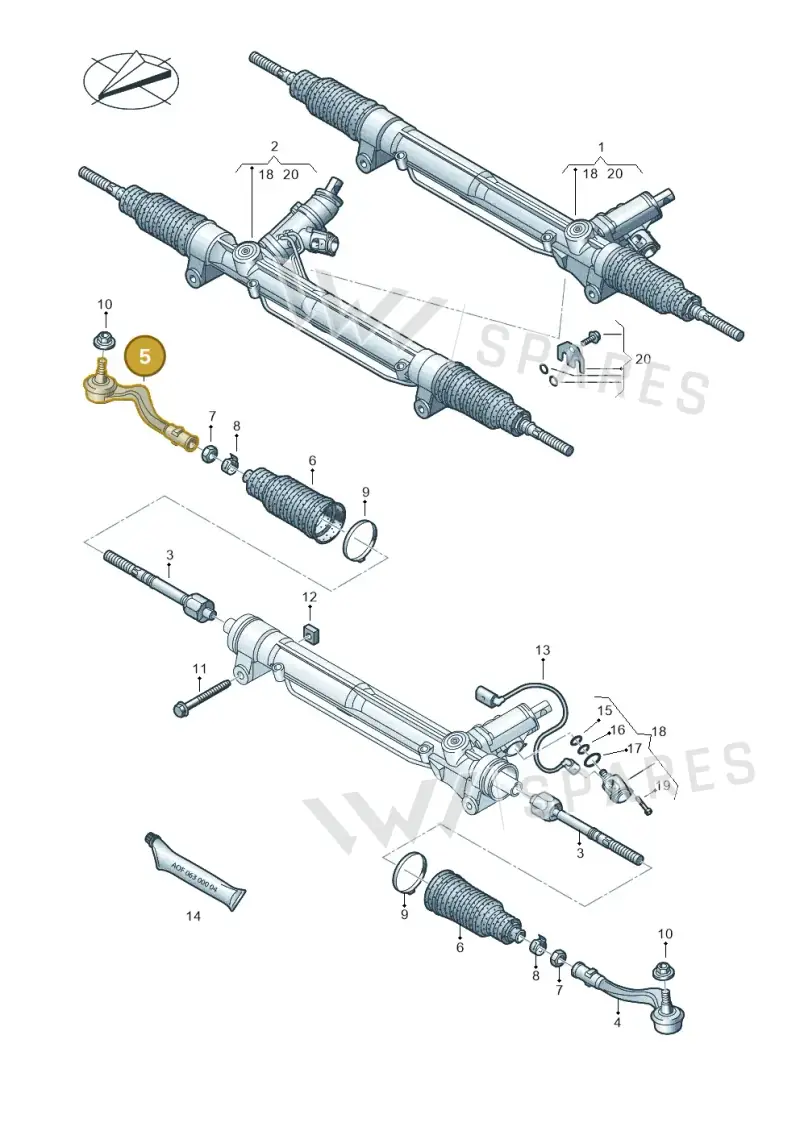 4H6422818 — Audi A8 (2013-2018) diagram 696422000, position 5