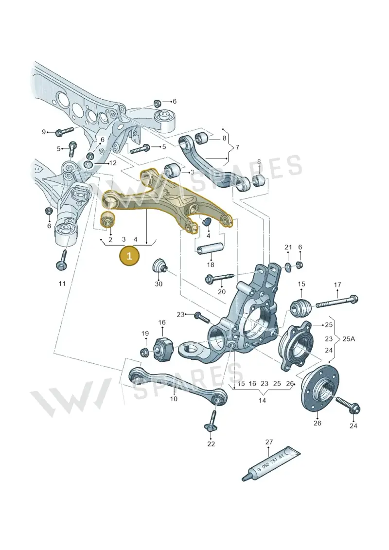4H6505312 — Audi A8 (2013-2018) diagram 620505100, position 1