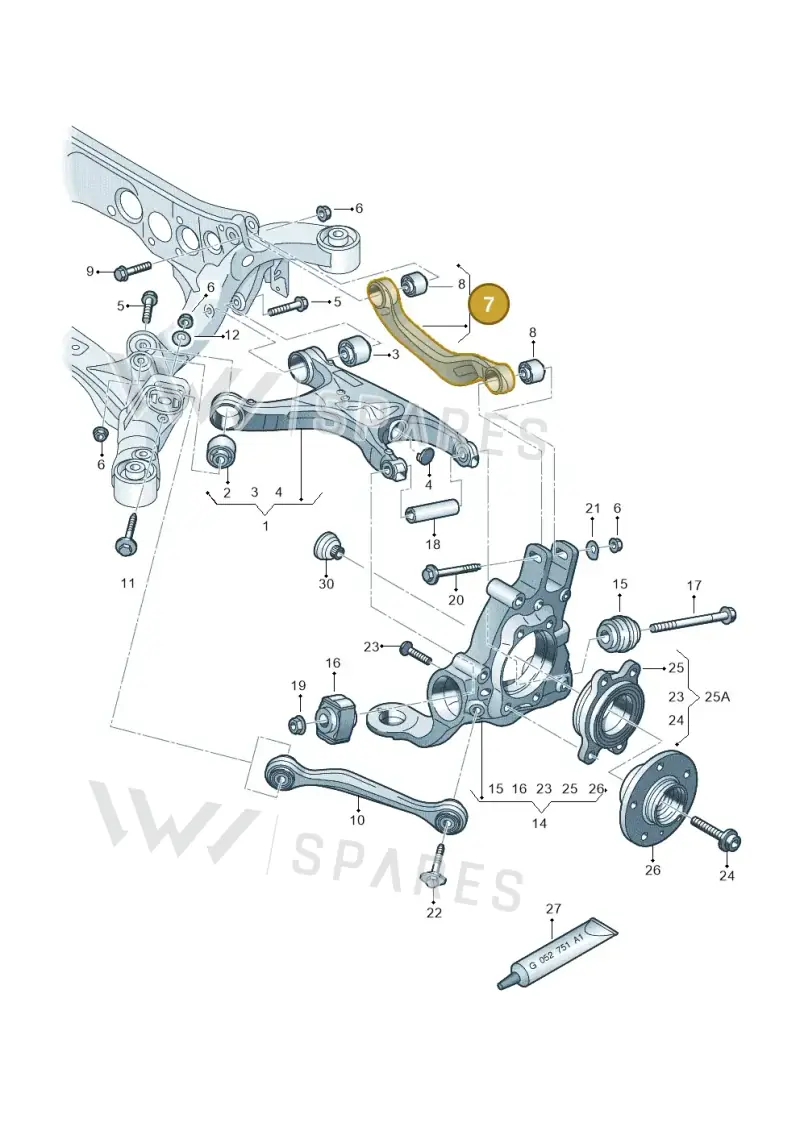 4H6505324 — Audi A8 (2013-2018) diagram 620505100, position 7