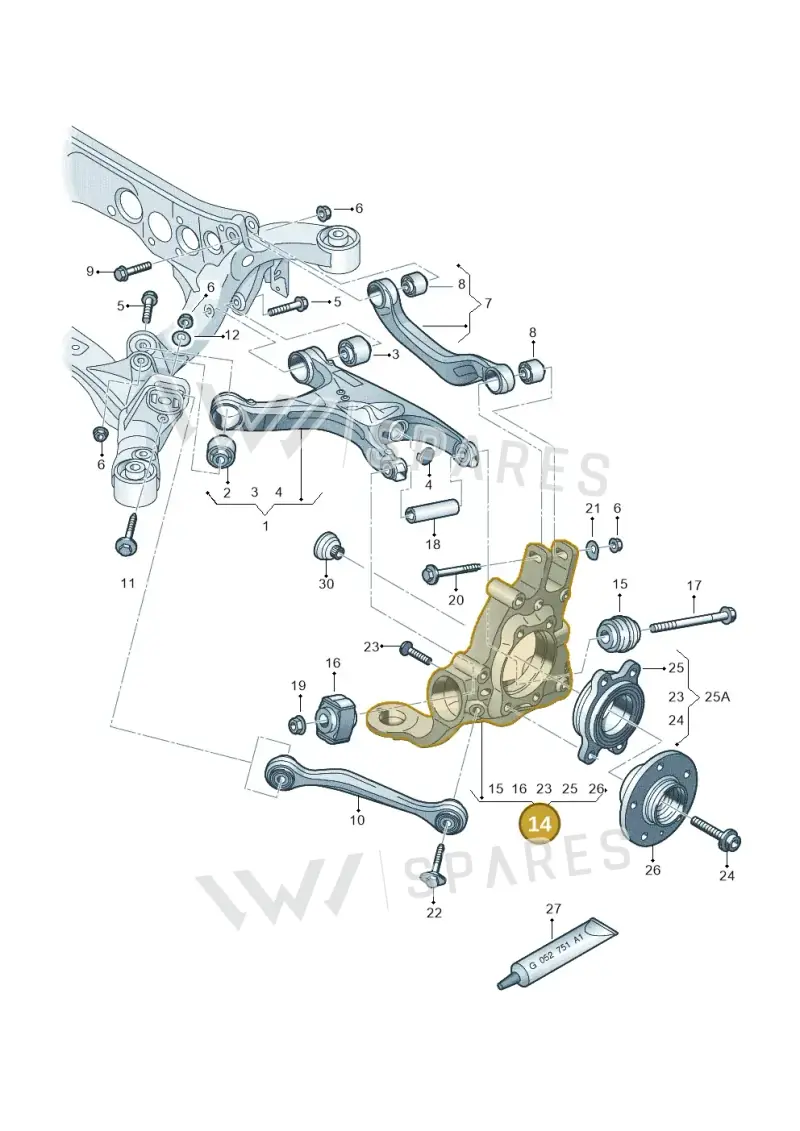 4H6505432A — Audi A8 (2013-2018) diagram 620505100, position 14
