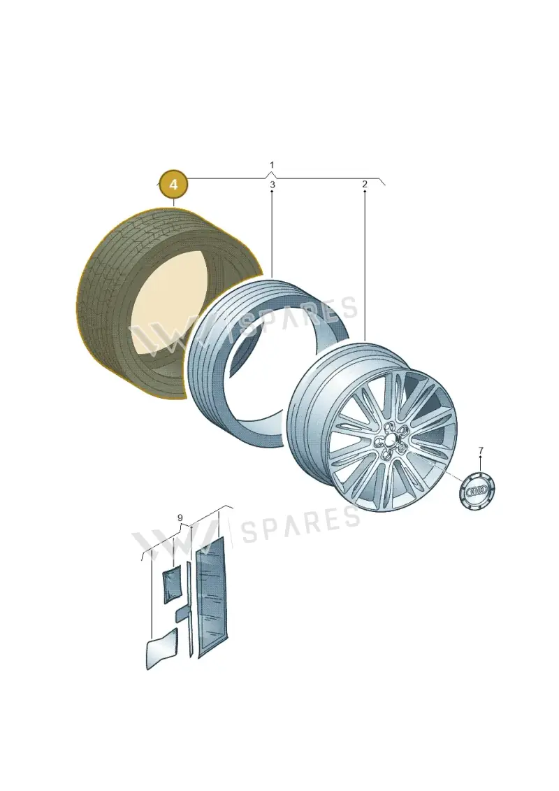 4H6601434ARMI — Audi A8 (2013-2018) diagram 696601720, position 4