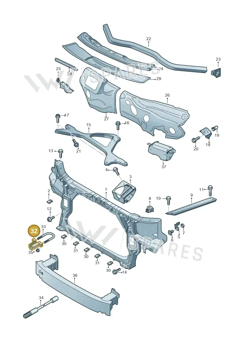 4H6805233 — Audi A8L qu. 3.0 TDI (2013-2018) diagram 696805000, position 32