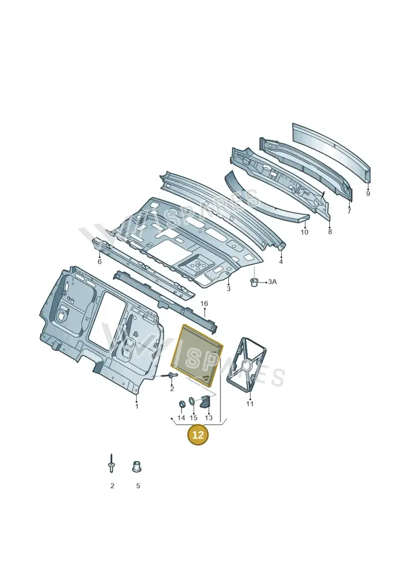4H6813329B — Audi A8 (2013-2018) diagram 696813000, position 12