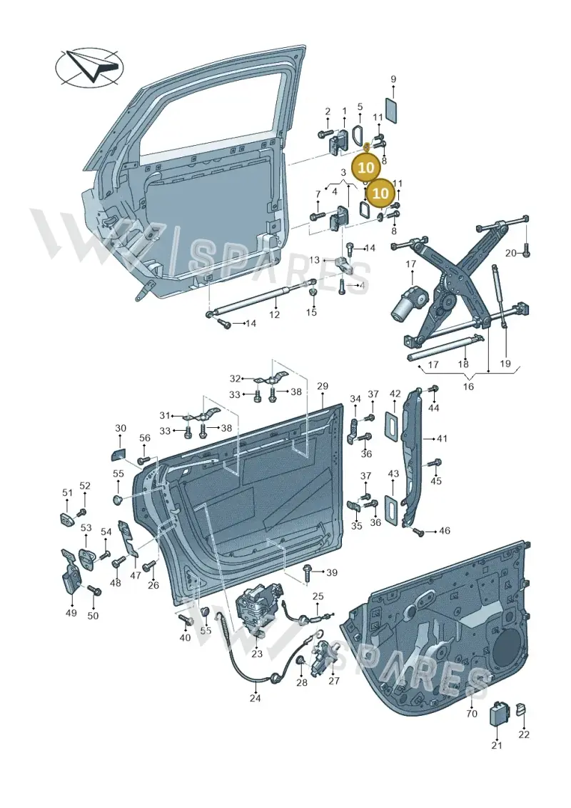 4H6837079 — Audi A8 (2017-2025) diagram 838833000, position 10
