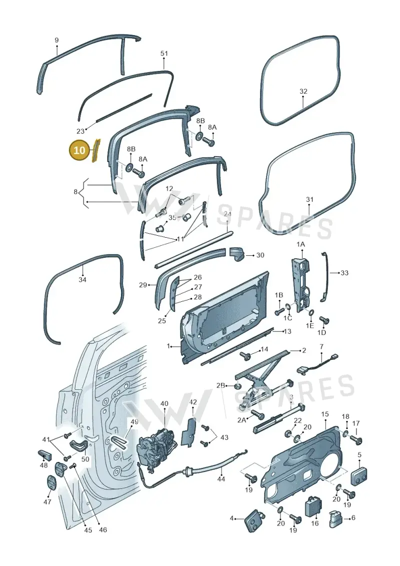 4H6837342 — Audi A8 (2013-2018) diagram 771837350, position 10