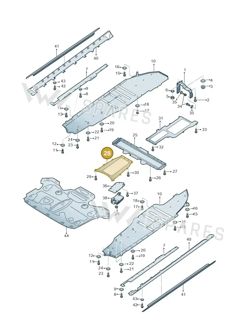 4H6861395B — Audi A8 (2013-2018) diagram 696825000, position 28