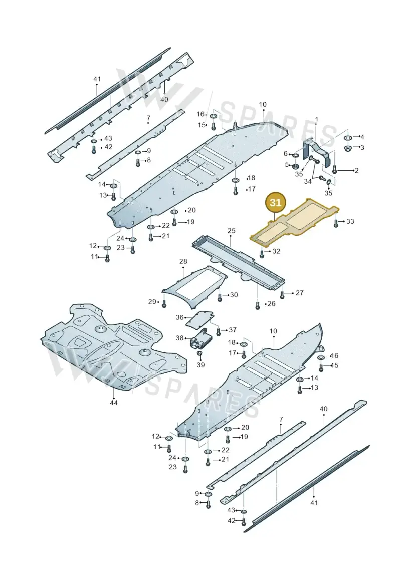 4H6861817B — Audi A8 (2013-2018) diagram 696825000, position 31
