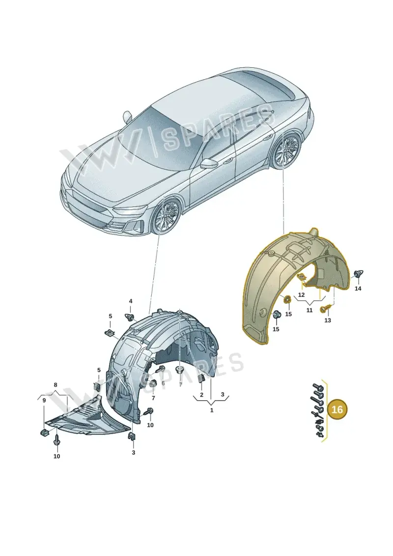 4J1098629 — Audi RS e-tron GT (2020-2025) diagram 4j1821500, position 16