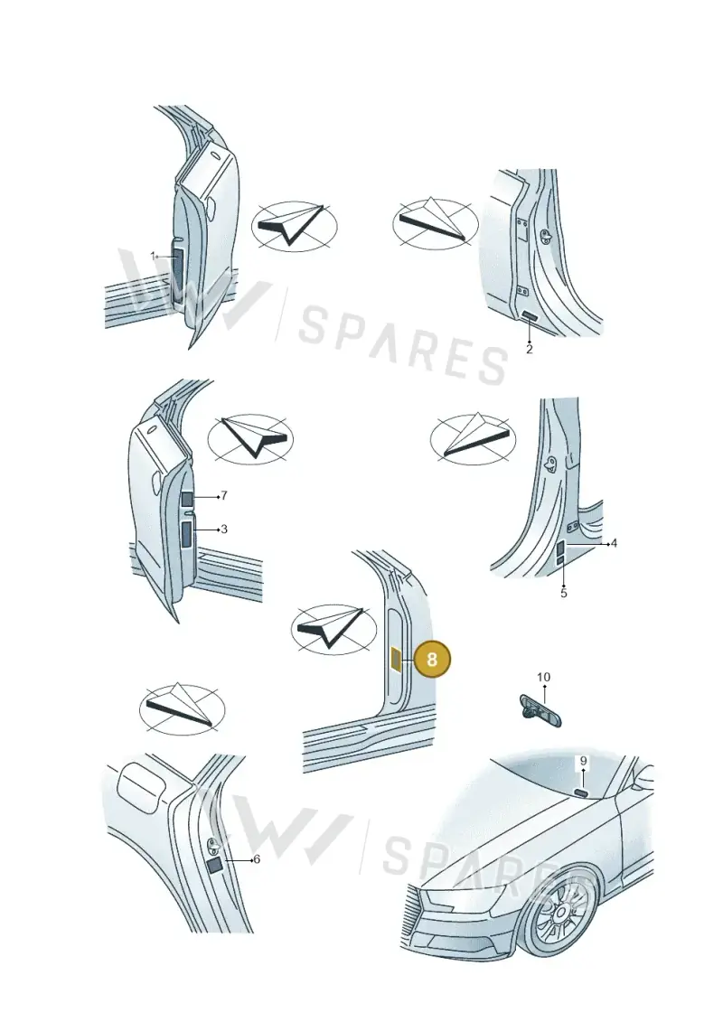 4J3010031A — Audi A5 Sportback (2016-2025) diagram 849010200, position 8