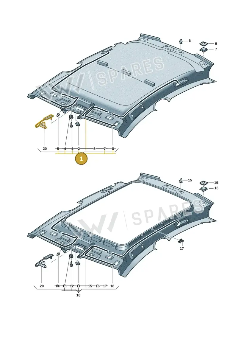 4J3867501GOX7 — Audi RS e-tron GT (2020-2025) diagram 4j1867550, position 1