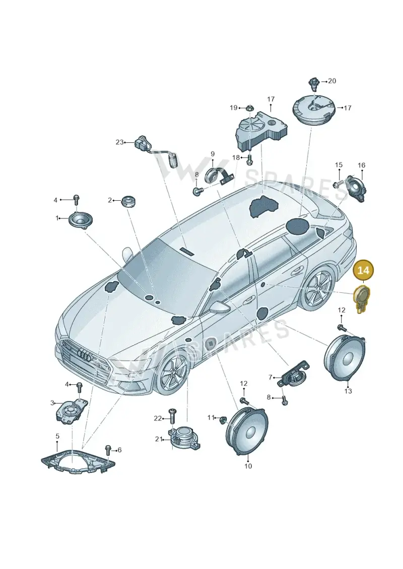 4K0035399B — Audi RS6 Avant (2019-) diagram 430035360, position 14