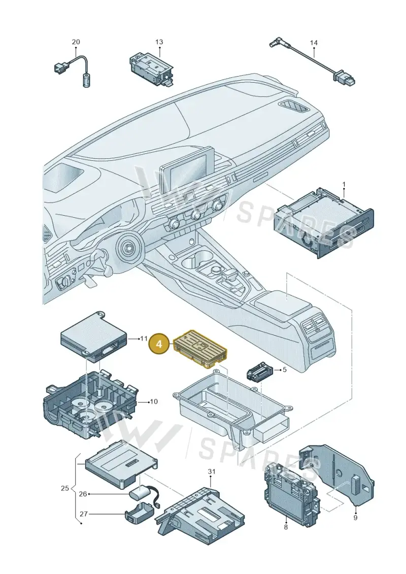 4K0035510A — Audi A5 Cabriolet (2016-2025) diagram 848035055, position 4
