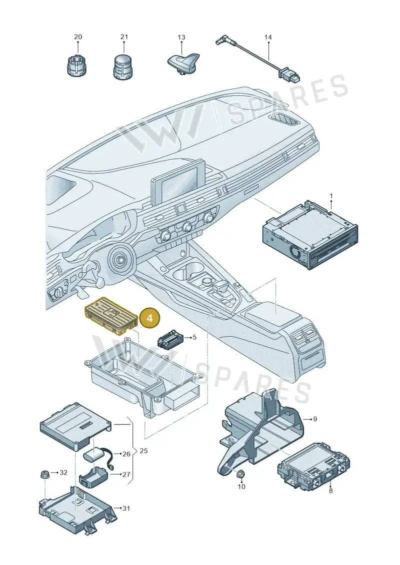 4K0035510A — Audi RS4 Avant (2017-2025) diagram 849035055, position 4