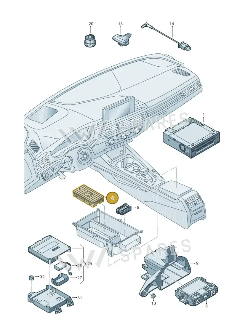 4K0035510A — Audi RS5 Sportback (2017-2025) diagram 897035055, position 4