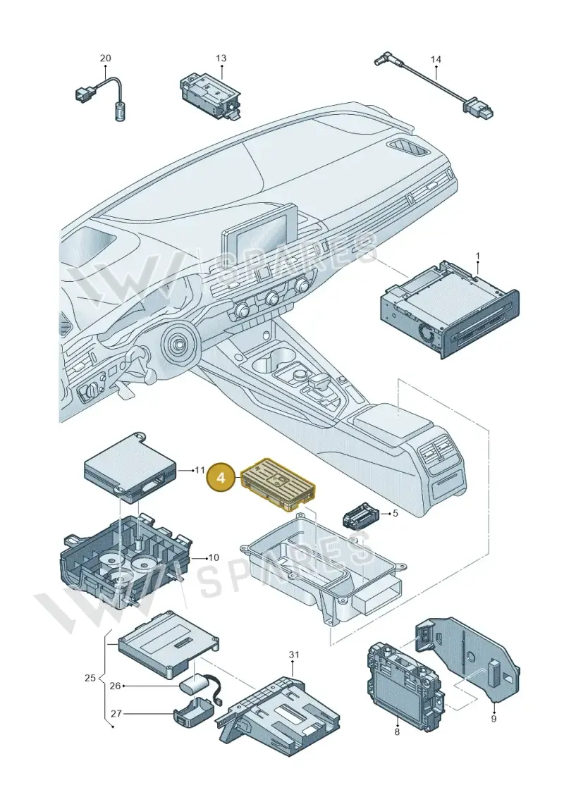 4K0035773B — Audi A5 Cabriolet (2016-2025) diagram 848035055, position 4
