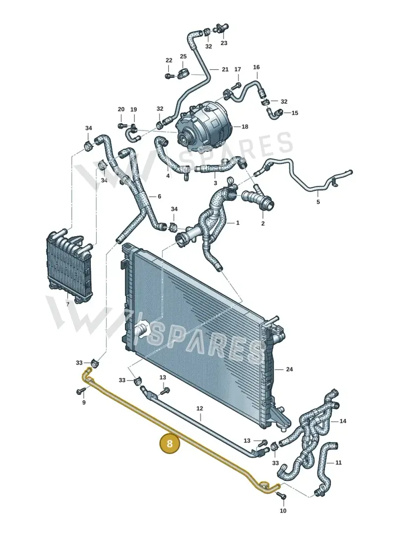 4K0121070AG — Audi A6 2.0 (2018-) diagram 435121086, position 8