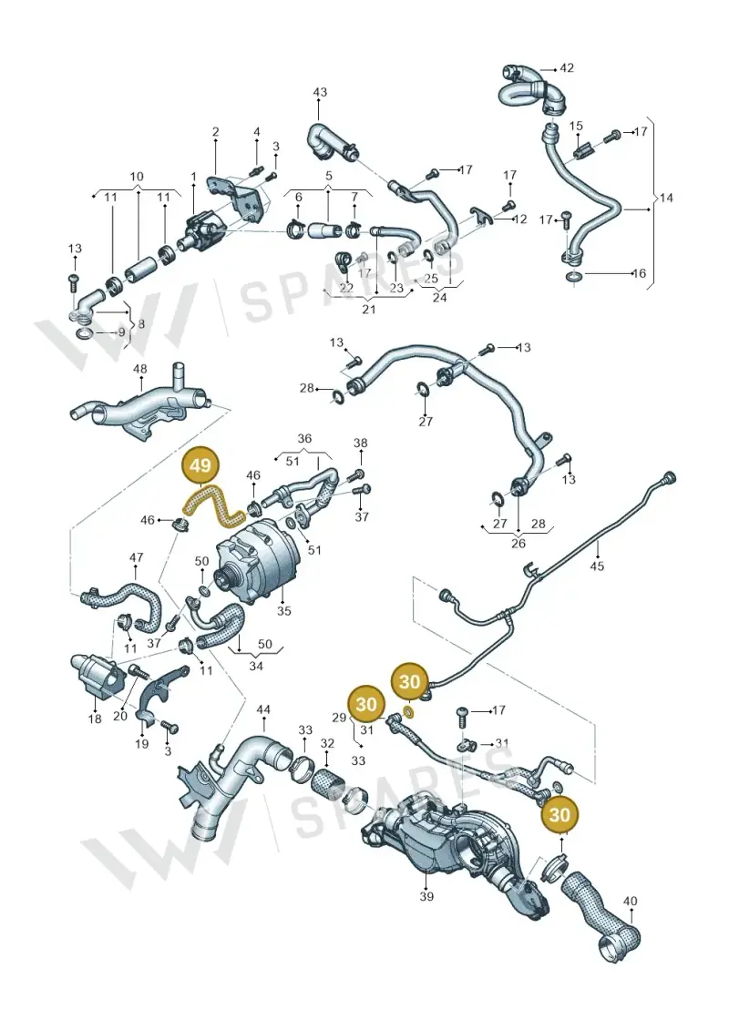 4K0121649 — Audi RS6 Avant (2019-2025) diagram 538121002, position 49+30