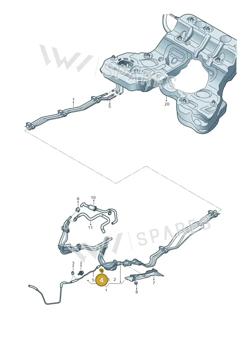 4K0201190D — Audi A6 L 2.0 (2018-) diagram 838201500, position 4