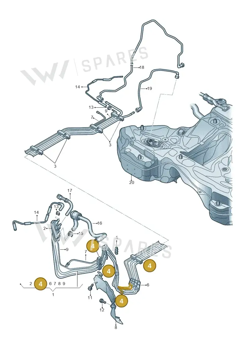 4K0201190G — Audi RS6 Avant (2019-2025) diagram 538201500, position 4