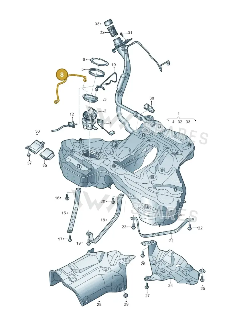 4K0201220H — Audi A7 Sportback (2018-) diagram 435201000, position 8