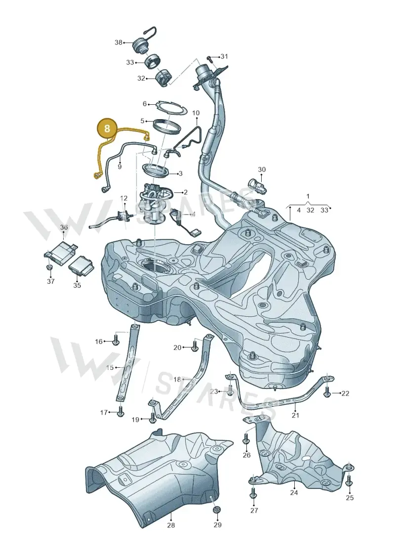 4K0201220J — Audi A6 2.0 (2018-) diagram 430201050, position 8