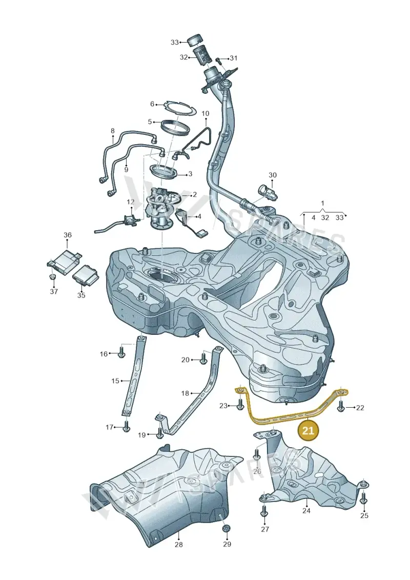 4K0201654F — Audi A7 Sportback (2018-) diagram 435201050, position 21