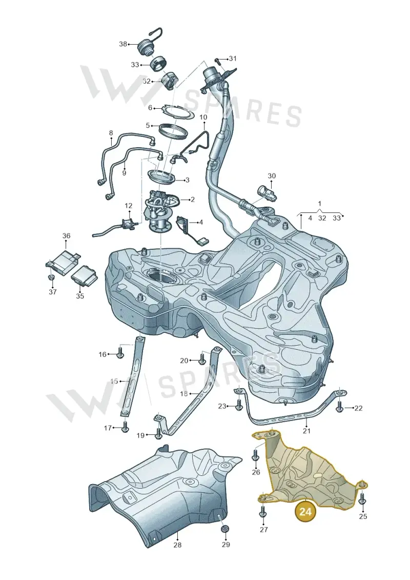 4K0201781A — Audi A6 (2018-2025) diagram 430201050, position 24