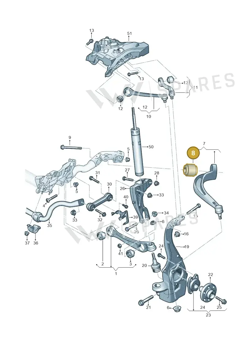 4K0407183A — Audi Q5 (2016-2025) diagram 896407000, position 8