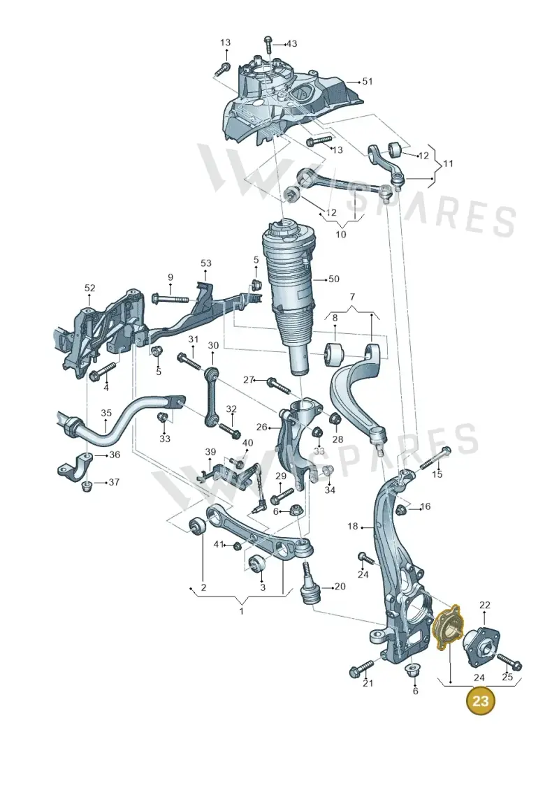 4K0407621B — Audi A8L (2017-2022) diagram 838407000, position 23