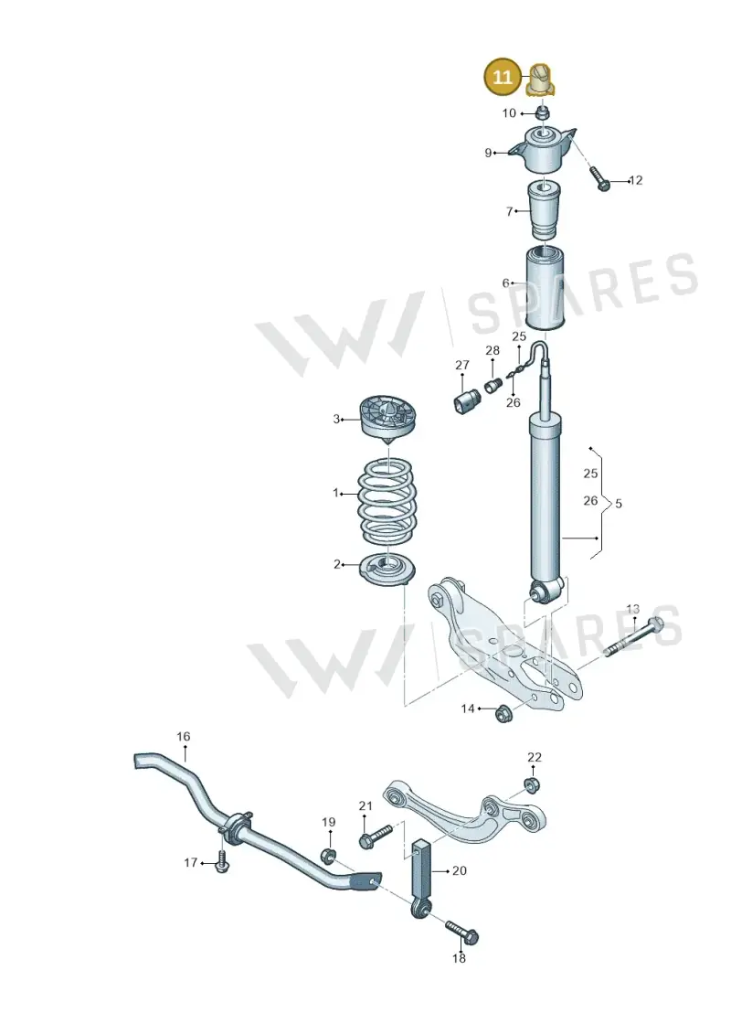 4K0512135 — Audi A5 Limousine (2024-2025) diagram 849511040, position 11