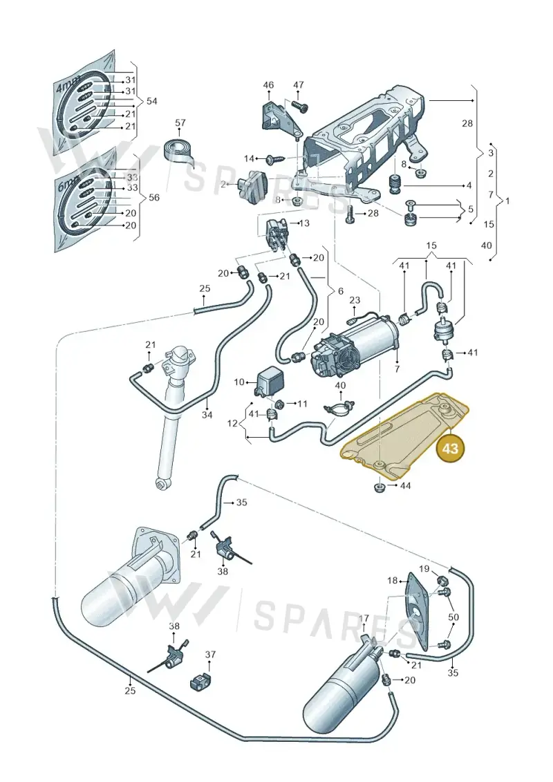 4K0616105B — Audi RS6 Avant (2019-) diagram 435616300, position 43