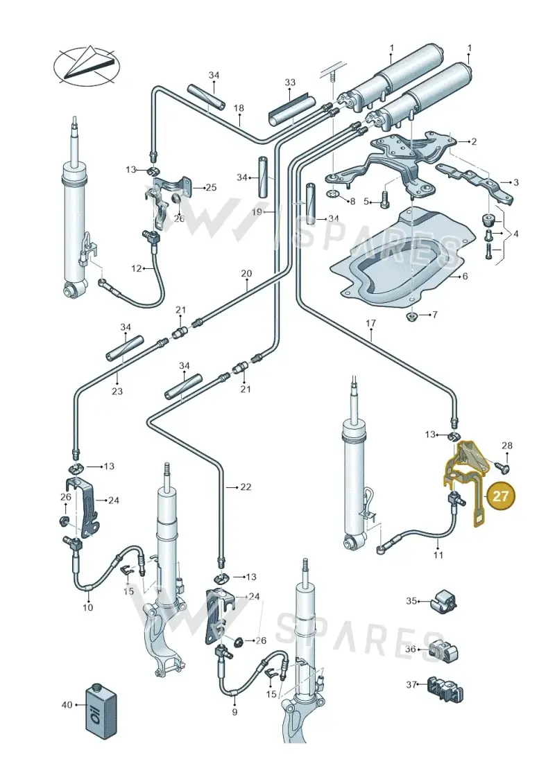 4K0616275A — Audi RS6 Avant (2019-2025) diagram 537616400, position 27