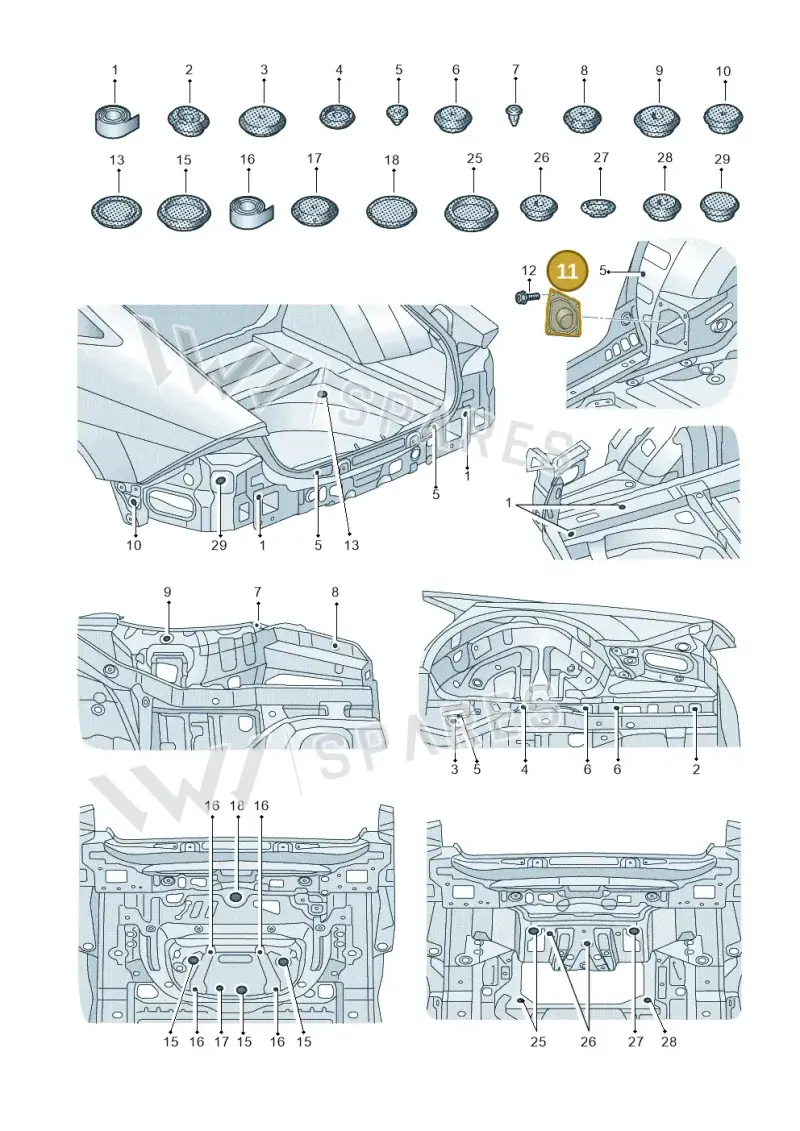 4K0616287A — Audi RS7 Sportback (2019-2025) diagram 435803360, position 11