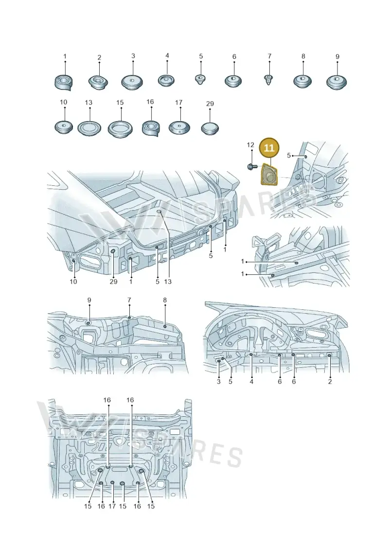 4K0616287A — Audi A7 (2021-) diagram 4kg803036, position 11