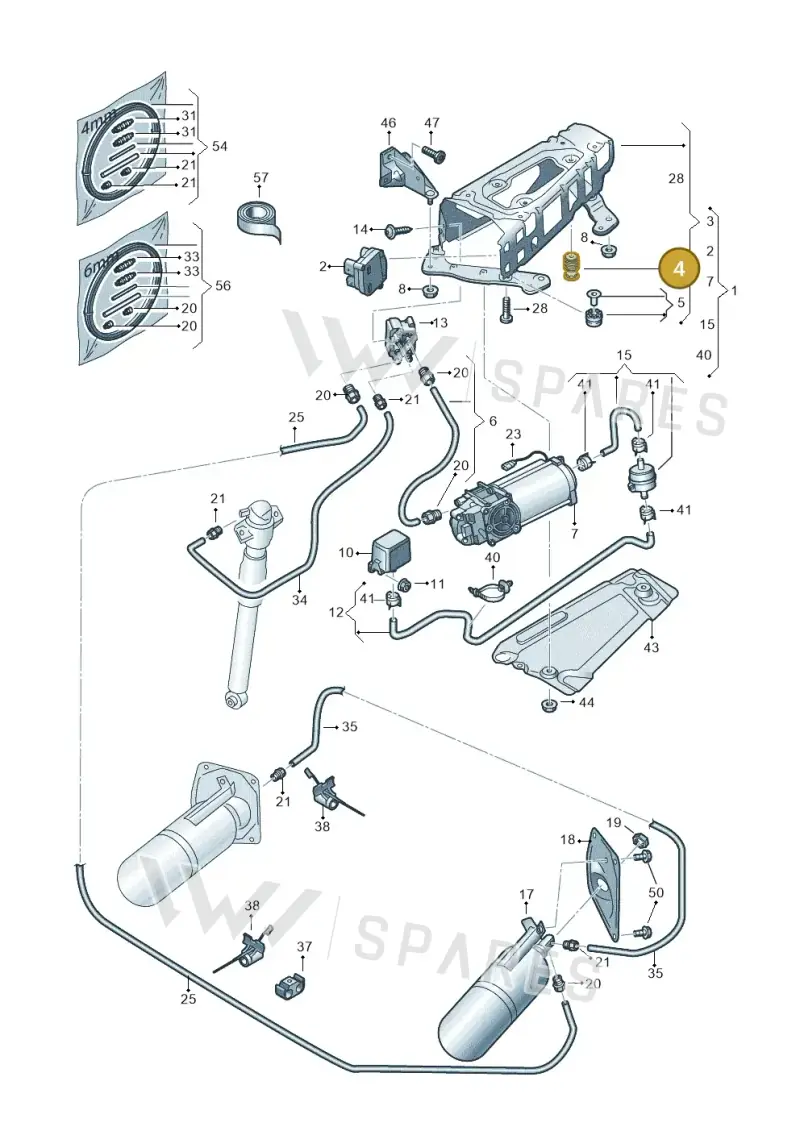 4K0698505 — Audi RS6 Avant (2019-2025) diagram 435616300, position 4
