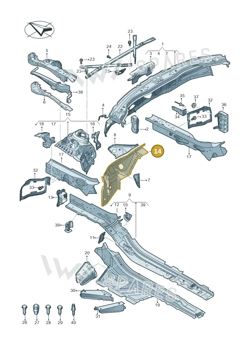 4K0802118Y — Audi RS7 Sportback (2019-2025) diagram 435803000, position 14
