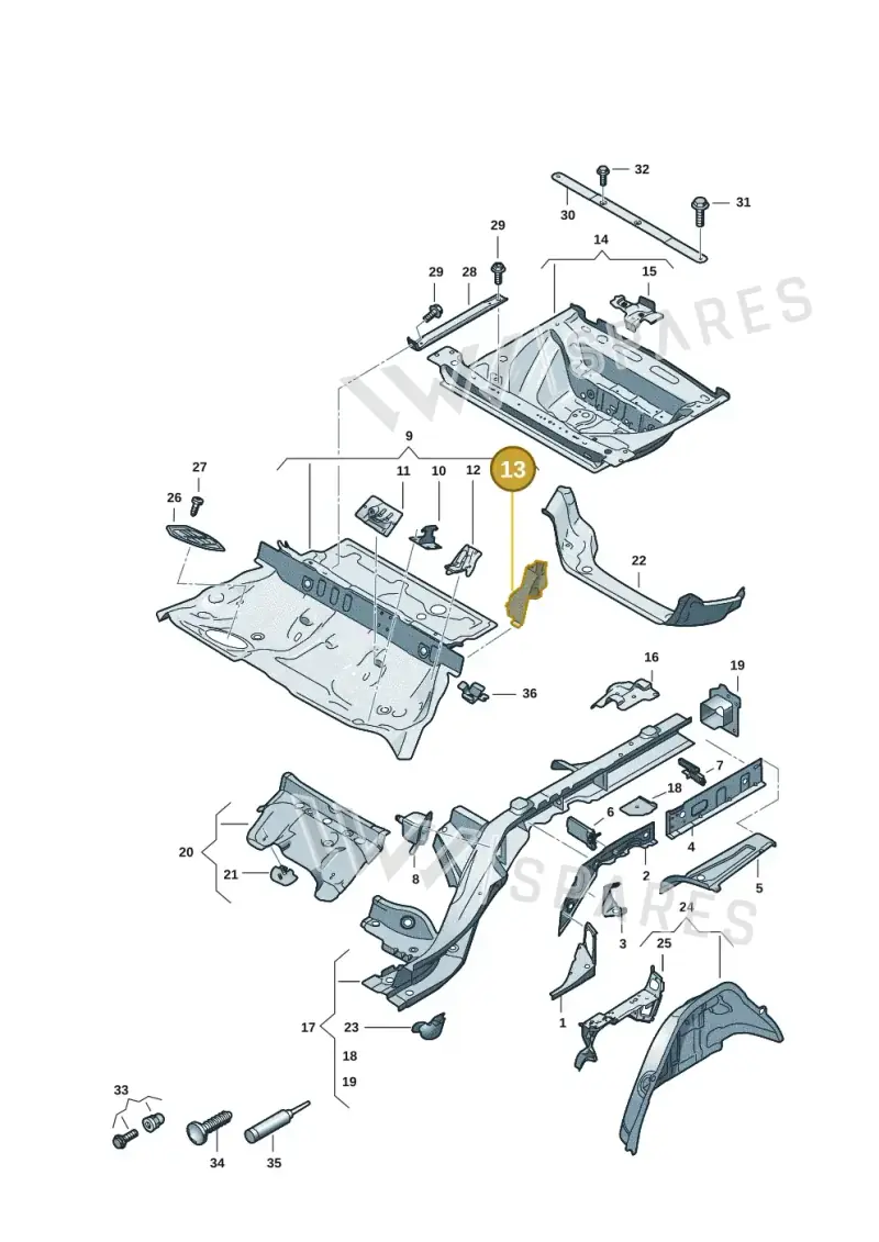 4K0802135A — Audi A5 Limousine (2024-2025) diagram 8wk803040, position 13