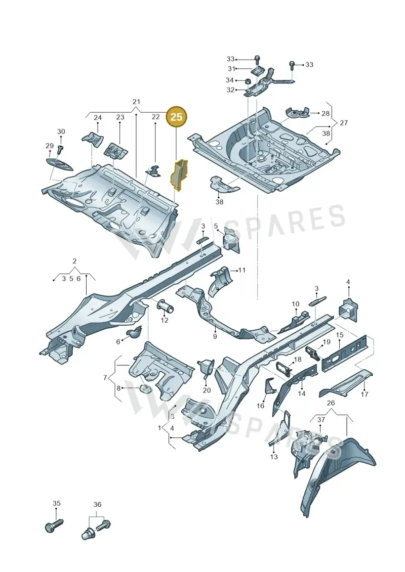 4K0802136A — Audi RS6 Avant (2019-2025) diagram 435803400, position 25