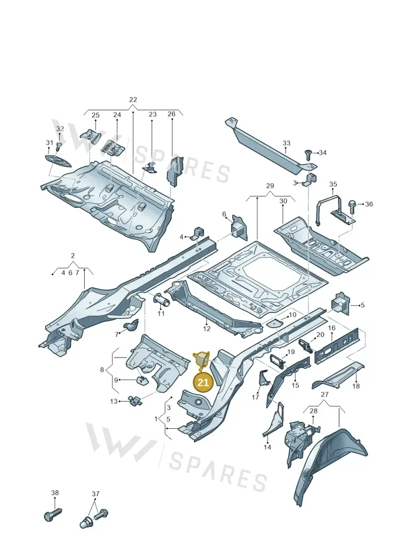 4K0802225A — Audi A6 (2018-2025) diagram 435803410, position 21
