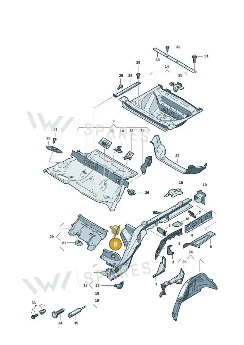 4K0802225A — Audi A5 Limousine (2024-2025) diagram 8wk803040, position 8
