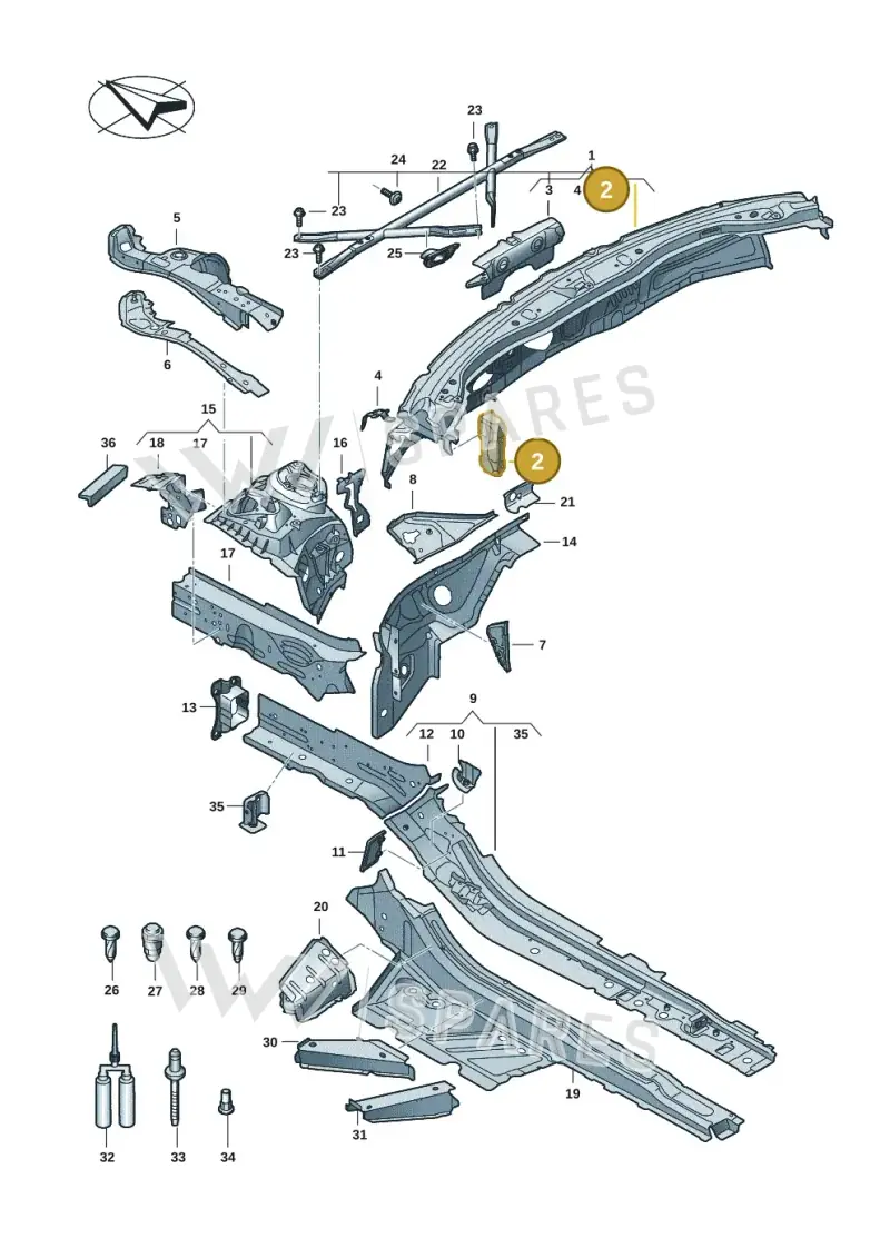4K0802441 — Audi A5 Limousine (2024-2025) diagram 8wk803000, position 2