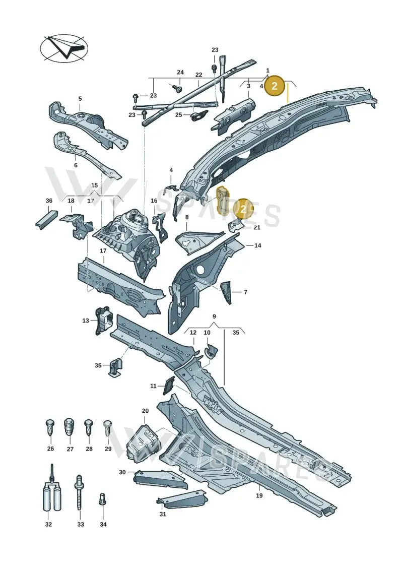 4K0802442 — Audi A5 Limousine (2024-2025) diagram 8wk803000, position 2