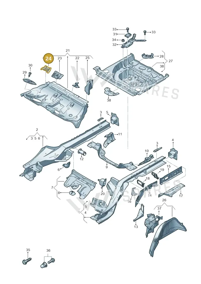 4K0802696B — Audi RS6 Avant (2019-2025) diagram 435803400, position 24