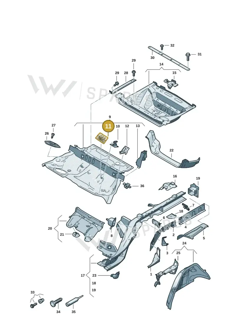 4K0802696 — Audi A5 Limousine (2024-2025) diagram 8wk803040, position 11
